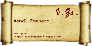Vendl Zsanett névjegykártya